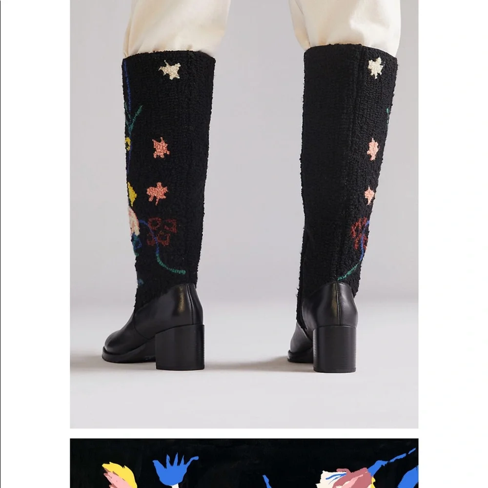 ✨HP✨Anthro Floral Wool & Leather Emily Isabella Boots - Picture 7 of 8